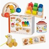 goki Steckpuzzle Geschenkset Motorik ab 1 Jahr, 33 Puzzleteile, 5 Teile perfekt...
