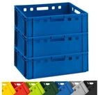 BURI Transportbeh&auml;lter 3x Fleischkiste Eurofleischerkiste E2 Blau 60x40x20cm