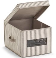 Zeller Present Aufbewahrungsbox m. Deckel "Stripes, Vlies, beige, 30 x 39,5 x...