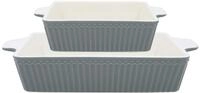 Greengate Auflaufform Alice Auflaufform stone grey small Set2, Steinzeug