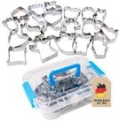 Intirilife Ausstechform, Edelstahl, (20-St), 20-teiliges Keksausstecherset mit
