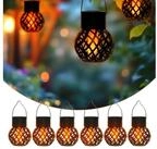Spetebo LED Laterne Solar Mini H&auml;ngeleuchten 9 x 7 cm mit Flammeneffekt 6er...