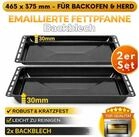 ICQN Backblech 465 x 370 x 30 mm, Emaille, (Set mit Backblech, 2-St), Passend f&uuml;r