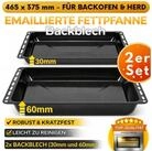ICQN Backblech 465 x 370 x 30 und 60 mm, Emaille, (Backblech set mit einer...