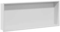 vidaXL Duschwand Duschnische Wei&szlig; 75 x 30 x 9,5 cm Edelstahl, (1 tlg)