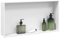 vidaXL Duschablage, Duschnische Mattwei&szlig; 62x32x9 cm Edelstahl