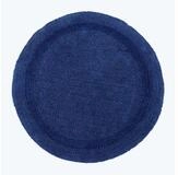 Homescapes Badematte Runde Battematte dunkelblau 80 cm aus 100% Baumwolle,...