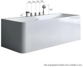 doporro Badewanne Design-Badewanne Freistehend inkl. Ablaufgarnitur B:150-183cm