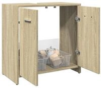 vidaXL Schrankmodule Waschbeckenunterschrank Sonoma-Eiche 60x33x60 cm...