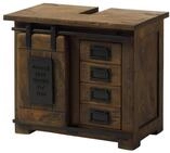 Massivmoebel24 Waschbeckenunterschrank RAILWAY (Mango 70x40x60 braun lackiert...