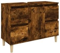 vidaXL Waschbeckenunterschrank Waschbeckenschrank R&auml;uchereiche 80x33x60 cm