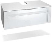 Vladon Waschbeckenunterschrank Aloha V2 (Wachtischunterschrank) Wei&szlig; matt/Wei&szlig;