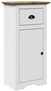 vidaXL Badezimmer-Set Badschrank BODO Wei&szlig; und Braun 44x30x90 cm, (1-St)