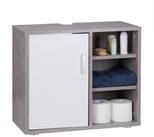 relaxdays Waschbeckenunterschrank 4 F&auml;ch grau