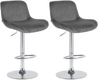 CLP Barhocker Solon (Set, 2 St., 2er), Samt- oder Stoffbezug, Metall in Chromoptik