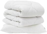 vidaXL Bett Bettdecke mit Kissen 2 pcs Wei&szlig; Mikrofaser (2-tlg)