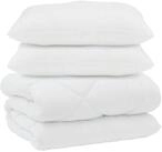 vidaXL Bettdecke + Kopfkissen, Decke mit Kissen 3 pcs Wei&szlig; Mikrofaser und