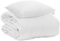 vidaXL Microfaserbettdecke + Kopfkissen, Sommerdecke mit Kissen 2 pcs Wei&szlig;