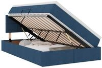 vidaXL Bett Aufbewahrungsbett mit Matratze Blau 120 x 190 cm Holzwerkstoff...