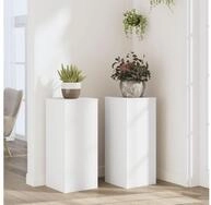 vidaXL Blumenst&auml;nder, Pflanzenst&auml;nder 2 Stk. Wei&szlig; 30x30x70 cm Holzwerkstoff
