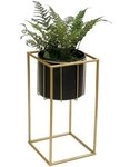 DanDiBo Blumenhocker mit Topf Metall Gold Schwarz Eckig Blumenhocker 96035,