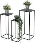 DanDiBo Blumenhocker Metall Schwarz Eckig Blumenhocker Beistelltisch 3er Set