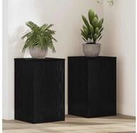 vidaXL Blumenst&auml;nder, Pflanzenst&auml;nder 2 pcs Schwarz Eichen-Optik 30 x 30 x 50...