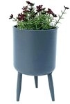 DanDiBo Blumenhocker mit F&uuml;&szlig;en Pflanztopf Blumenk&uuml;bel mit Beinen Metall Grau