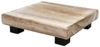 Spetebo Blumenhocker Holz eckig mit schwarzen F&uuml;&szlig;en (natur, 1 St., Deko...