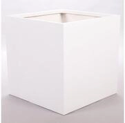 Elegant Einrichten Pflanzk&uuml;bel Fiberglas quadratisch 60x60x60cm perlmutt wei&szlig;...