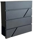 relaxdays Wandbriefkasten Metall Briefkasten mit Zeitungsfach, schwarz