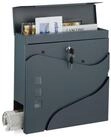 relaxdays Briefkasten mit Zeitungsfach anthrazit