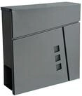 relaxdays Wandbriefkasten Briefkasten mit Zeitungsfach, Anthrazit