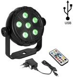 EUROLITE Discolicht USB Party Spot 6 RGB LED Musiksteuerung + Automatik