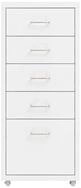 vidaXL Aktenschrank B&uuml;roschrank mit Rollen Wei&szlig; 28x41x69 cm Metall