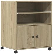 vidaXL Druckertisch Druckerst&auml;nder mit Rollen Sonoma-Eiche 60x48x74 cm