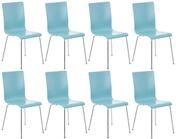 CLP Besucherstuhl Pepe (8er Set), ergonomisch geformter Holzsitz