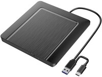 XLYNE DVD-Brenner Extern USB-A, USB-C&reg;, USB-A (USB 2.0) Schwarz 570502