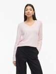 Vila V-Ausschnitt-Pullover VIRIL V-NECK L/S KNIT TOP - NOOS Materialmix, regular fit