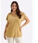 Sheego T-Shirt Kurzarm-Shirt Kurzarm braun 40/42 EU