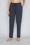 JOOP! Pyjamahose Cosy mit Tunnelzug und Bindeband, Cornflower-Allover