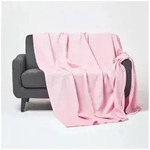 Plaid 100% Bio-Baumwolle Waffeldecke rosa, 230 x 280 cm, Homescapes rosa 280 cm...
