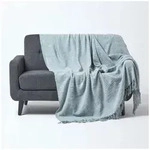 Plaid &Uuml;berwurf Nirvana, 100% Baumwolle, grau, 225 x 255 cm, Homescapes grau...