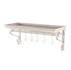 DESIGN DELIGHTS Wandgarderobe Garderobenregal "LILY", antik-wei&szlig;, 61cm, Ablage,