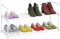 relaxdays Schuhregal Metall Schuhregal wei&szlig;, 2