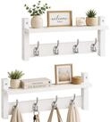 relaxdays Wandgarderobe im 2er Set, wei&szlig;