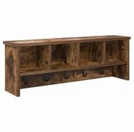 vidaXL Regal Wandmontierter nachttisch Wandhalterung Ger&auml;ucherte Eiche, 1-tlg.