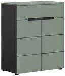 xonox.home Schuhkommode, Smoke Green Melamin beschichtet modern 94x80x37 cm