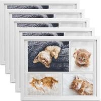 bomoe Bilderrahmen 5x Bilderrahmen 10x15 cm & 15x21 cm f&uuml;r 4 Fotos, Wei&szlig;,