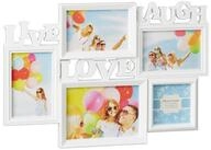 relaxdays Staffelbilderrahmen 2 x Bilderrahmen Live Love Laugh wei&szlig;